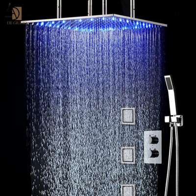 Shower Systems Ceiling Rain 24 inches Large LED Shower Set,Water Saving Shower Head